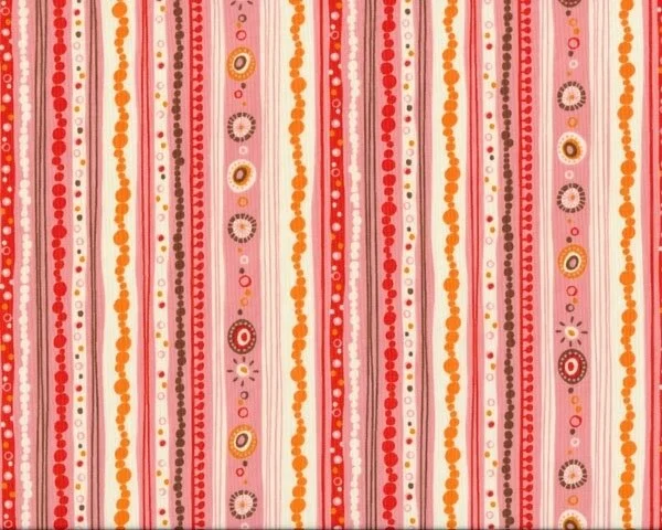 Patchworkstoff "Wild Thyme" mit Muster-Punkte-Streifen, rosa-orange