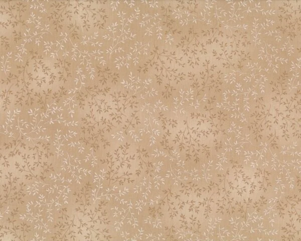 Patchworkstoff "Willow" mit zarten Blattzweigen, beige