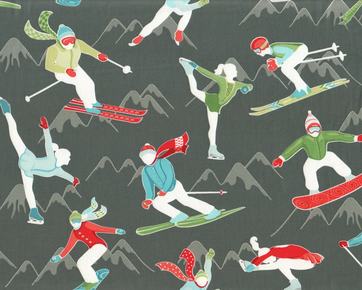 Patchworkstoff WINTER GAMES, Wintersportler