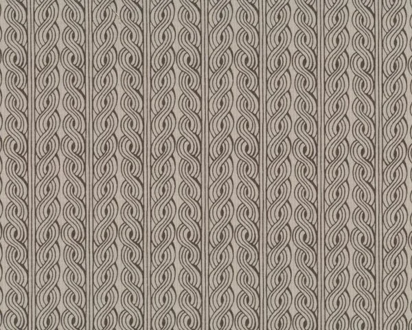Patchworkstoff "World Tour" mit walisischen Zopfmuster-Streifen, hellbraun-beige