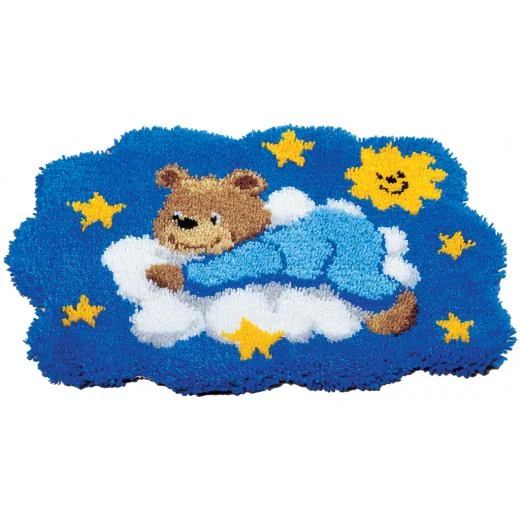 Vervaco - Knüpfformteppich Blauer Bär auf Wolke