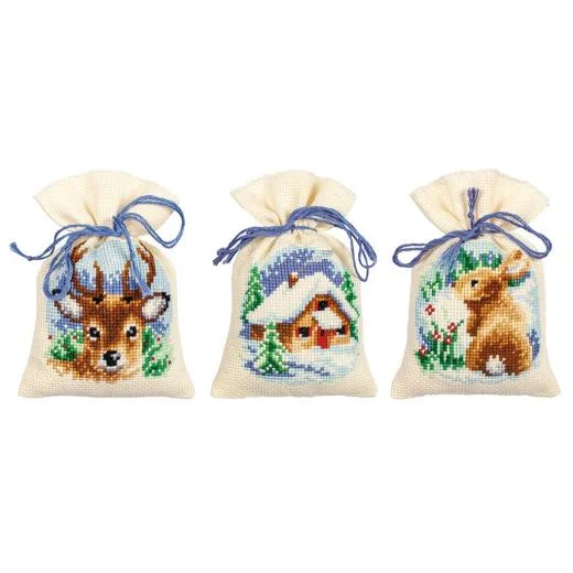 Vervaco - Geschenksäckchen Winterzeit 3er-Set