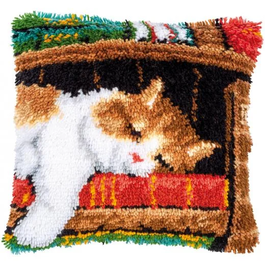 Vervaco - Knüpfkissen Schlafende Katze