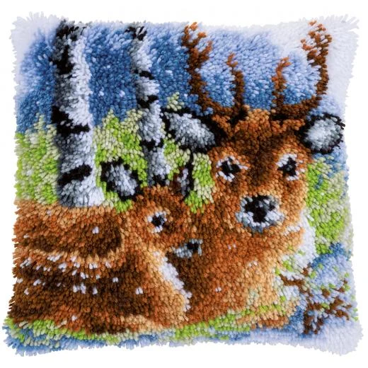 Vervaco - Knüpfkissen Hirsch im Schnee