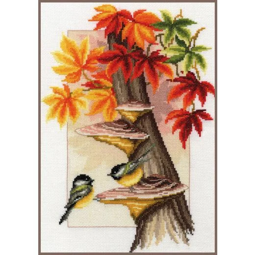 Vervaco - Meisen im Herbstlaub