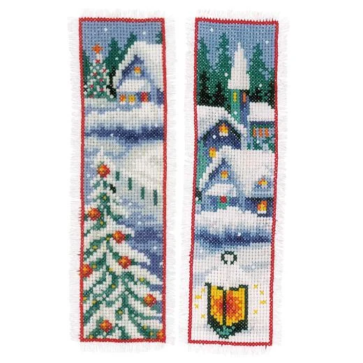 Vervaco - Lesezeichen Winterdörfer 2er-Set