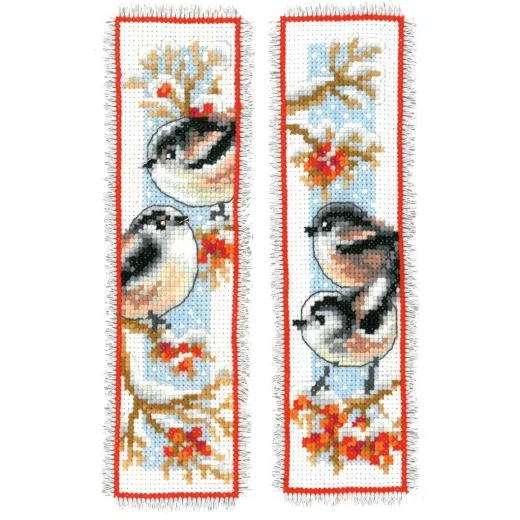 Vervaco - Lesezeichen Meisen & Beeren 2er-Set