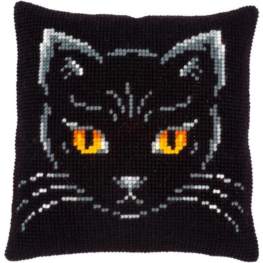 Vervaco - Kreuzstichkissen Schwarze Katze