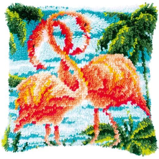 Vervaco - Knüpfkissen Flamingos