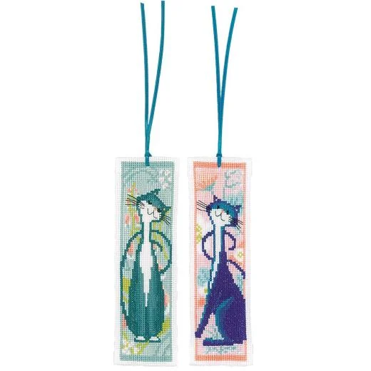 Vervaco - Lesezeichen Blumenkatzen 2er-Set