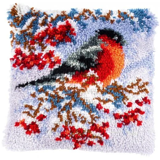 Vervaco - Knüpfkissen Dompfaff im Winter