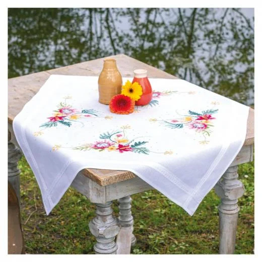 Vervaco - Tischdecke Tropische Blumen vorgedruckt