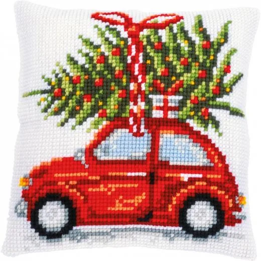 Vervaco - Kreuzstichkissen Weihnachtsauto