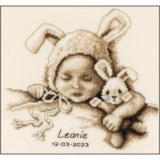 Vervaco - Geburtsbild Baby & Kuschelhase