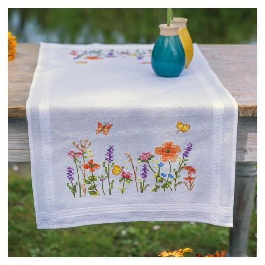 Vervaco - Läufer Lavendel & Feldblumen vorgedruckt