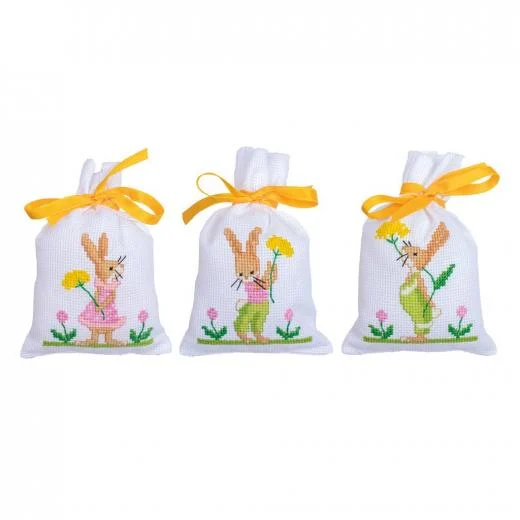 Vervaco - Geschenksäckchen Osterhasen 3-er-Set