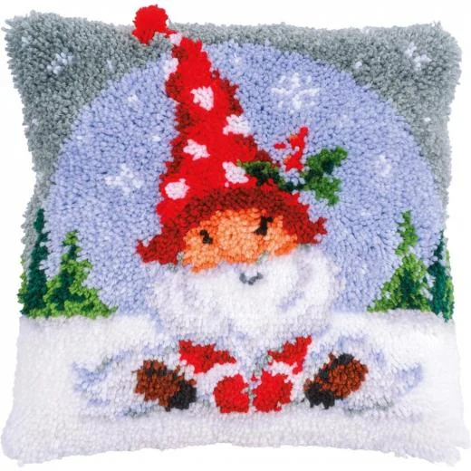 Vervaco - Knüpfkissen Weihnachtsgnom im Schnee