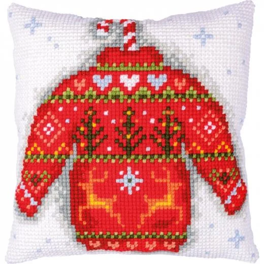 Vervaco - Kreuzstichkissen Weihnachtspulli