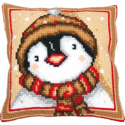 Vervaco - Kreuzstichkissen Pinguin