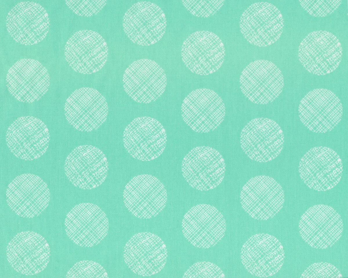 Popeline-Patchworkstoff CHROMATICS, Raster-Kreise, mintgrün