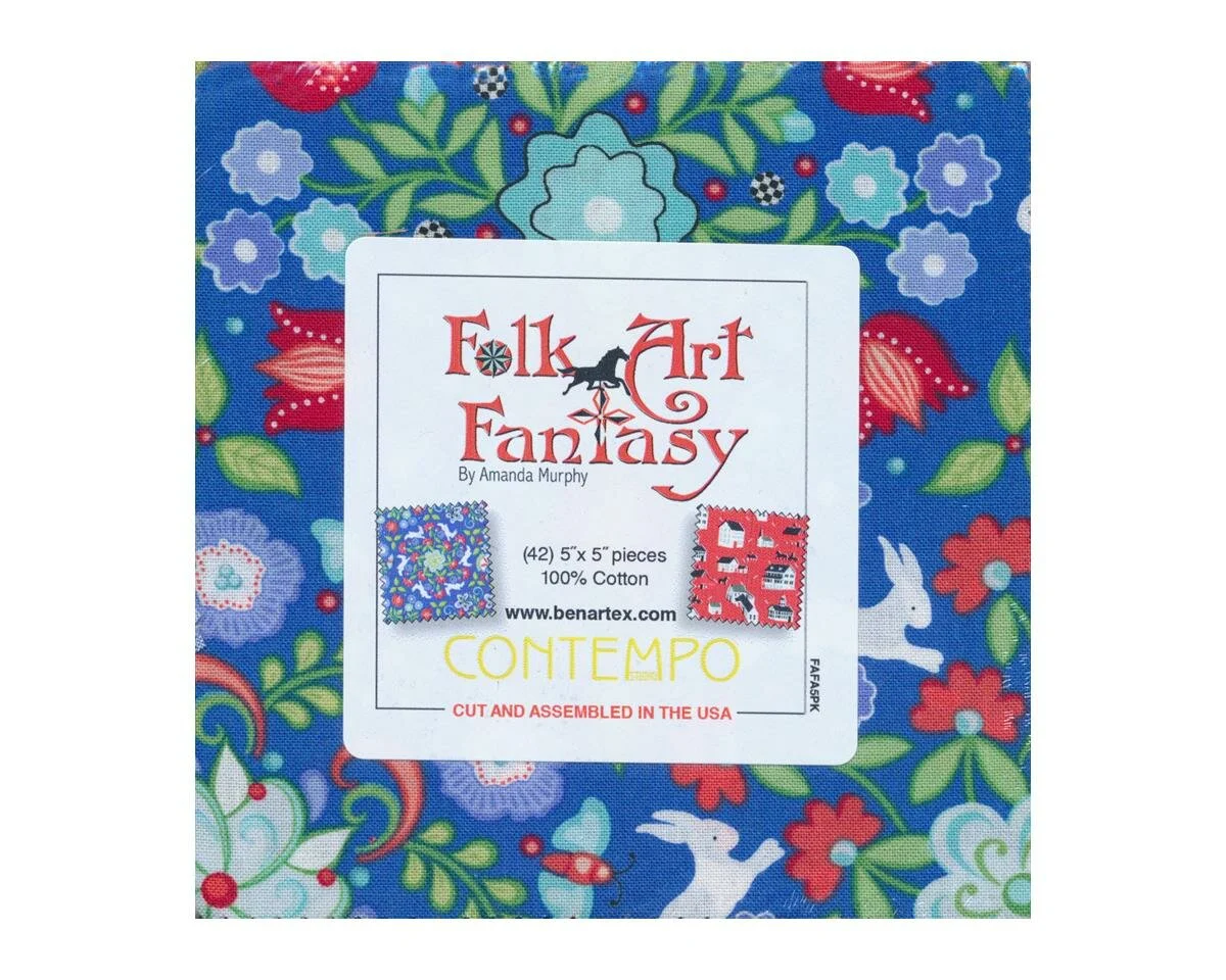 Precuts Charm Pack FOLK ART FANTASY, Amanda Murphy, Benartex