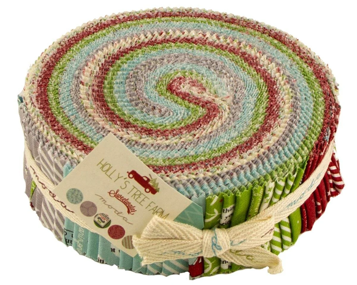 Precuts Honey Bun HOLLYS TREE FARM, 3,5 x 110 cm, 40 Streifen, Moda Fabrics
