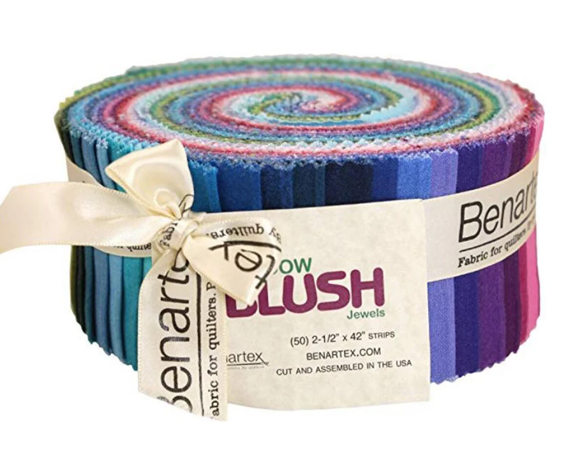 Precuts Jelly Roll Jumbo SHADOW BLUSH, jewels, Benartex