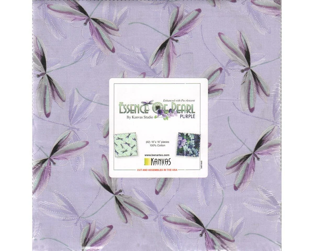 Precuts Layer Cake ESSENCE OF PEARL, lila, Benartex