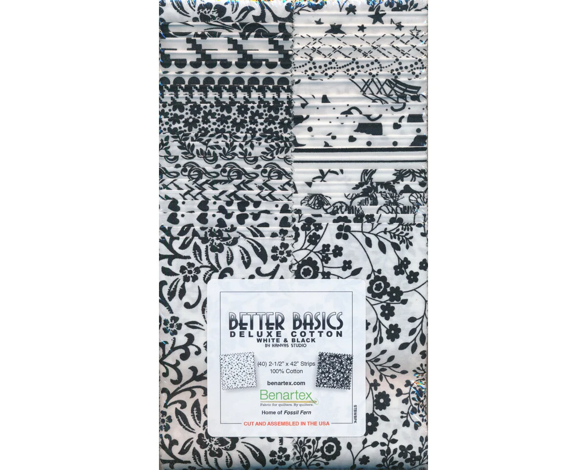 Precuts Strip-Pie BETTER BASICS DELUXE, schwarz-weiß, Benartex