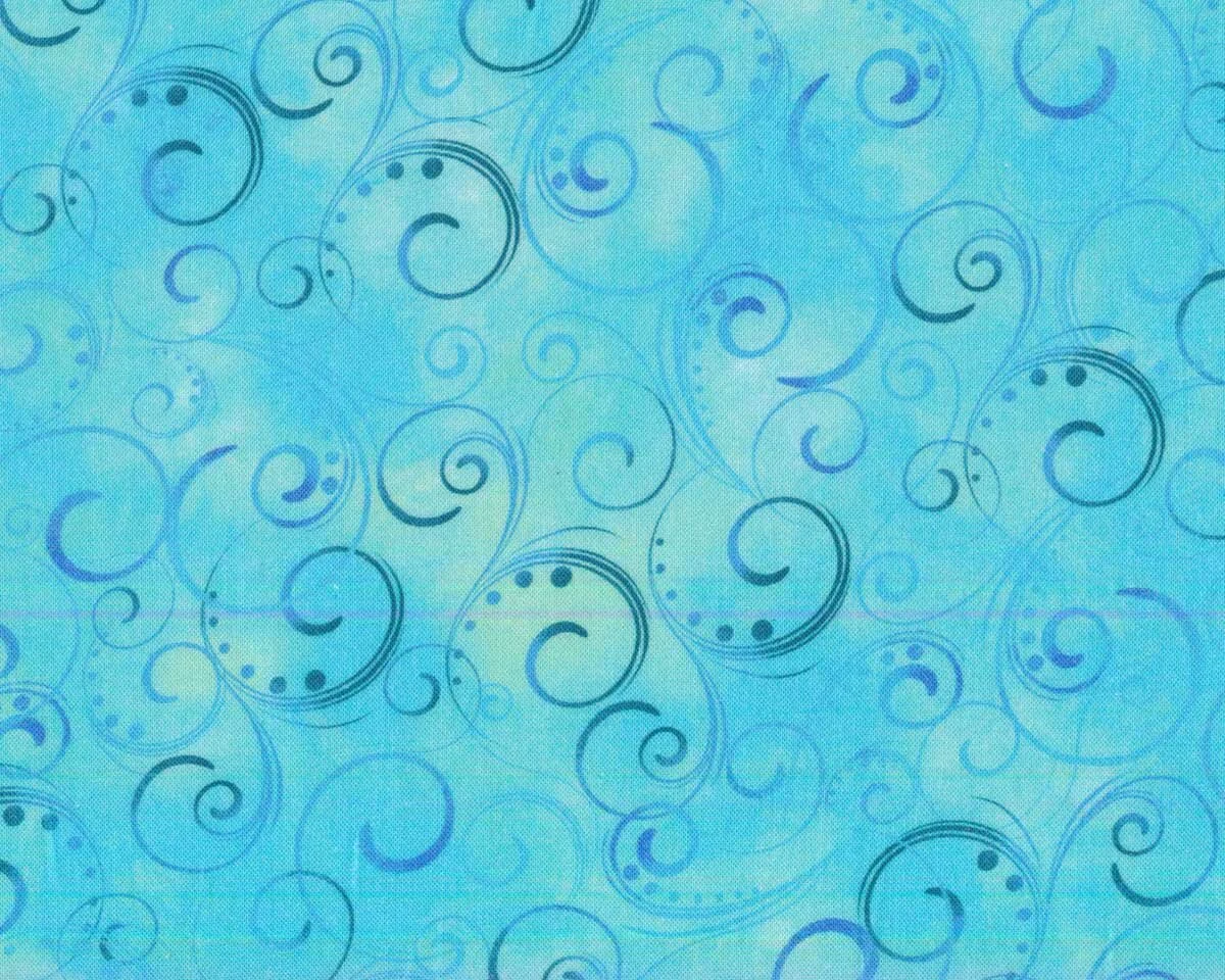 Rückseitenstoff SWIRLING SPLENDOR, Kringel, türkis, Greta Lynn