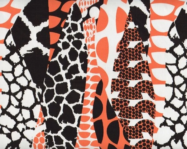 Satinierter Baumwoll-Stretch SATEEN PRINT, abstraktes Tierhautmuster, aprikot