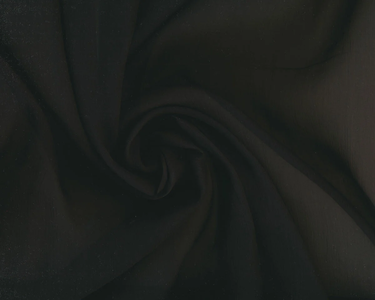 Seidenchiffon SILK CINCLE LIGHT, gecrasht, schwarz