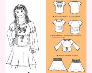 Shirts, Oberteil mit Schnürung, Rock, Kinder-Schnittmuster ONION 30015