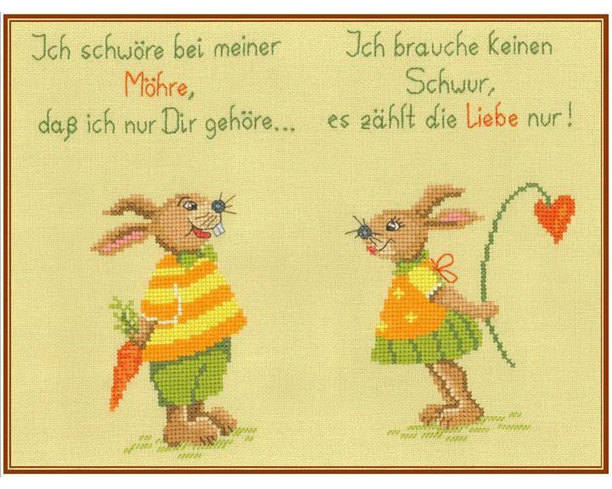Stickvorlage: Hasengeflüster, Stickizz