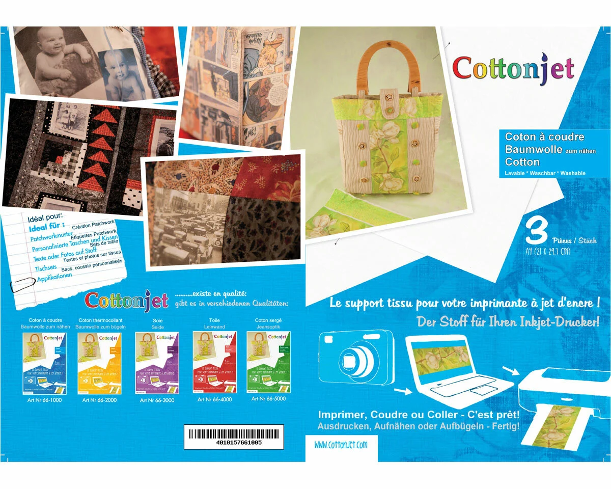 Stoff zum Bedrucken, Baumwolle zum Aufnähen, Cottonjet®