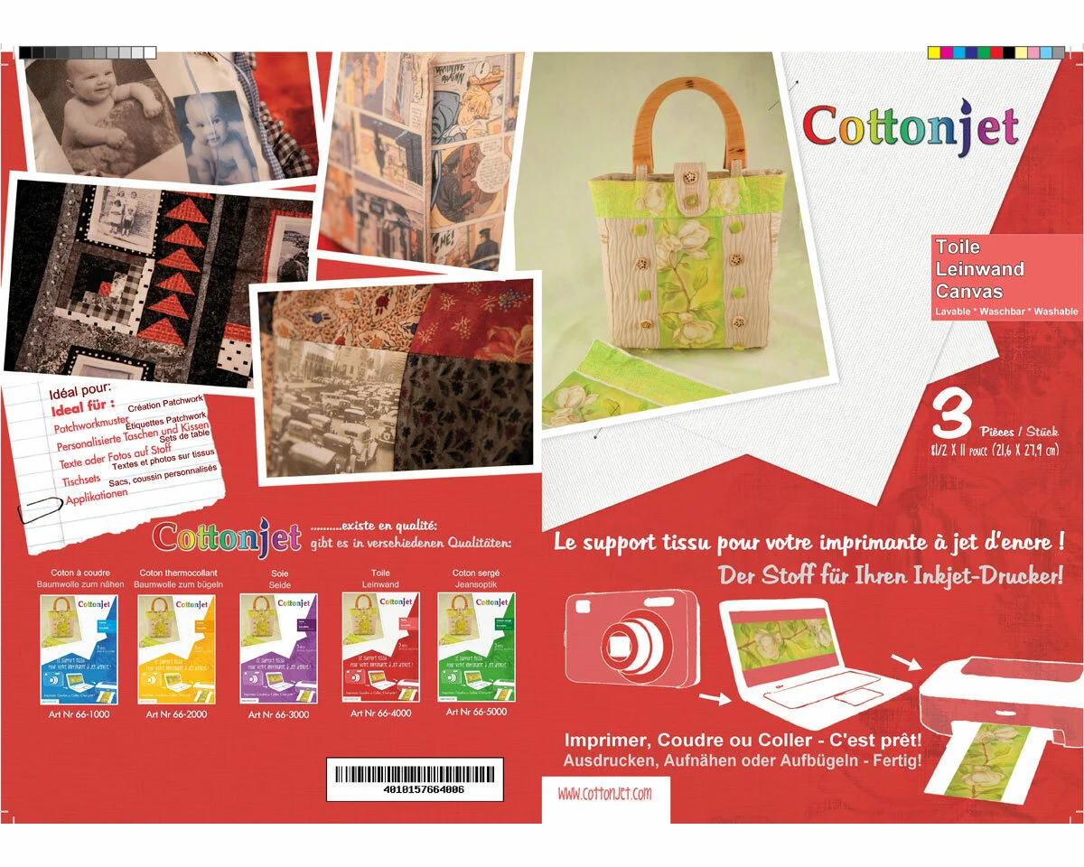 Stoff zum Bedrucken, Canvas zum Aufnähen, Cottonjet®