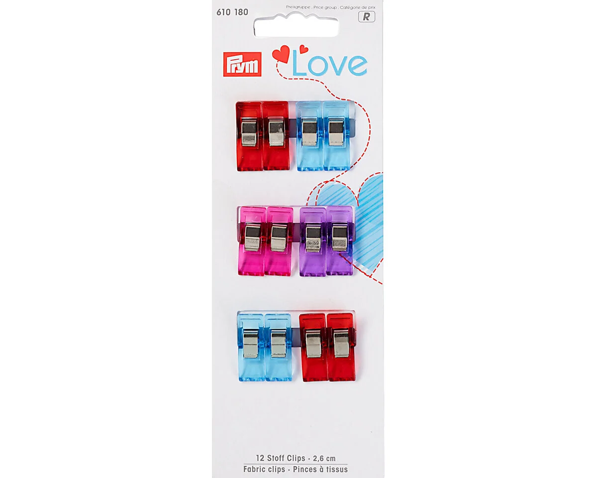 Stoffklammern STOFF CLIPS, 12 Stück, 2,6 cm, Prym Love
