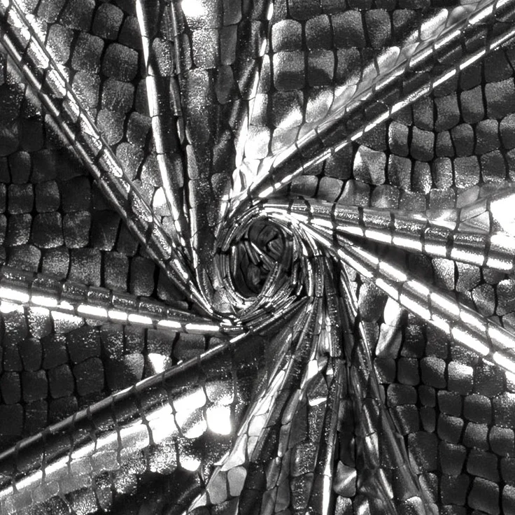 Stretch-Folienjersey Kroko, silber