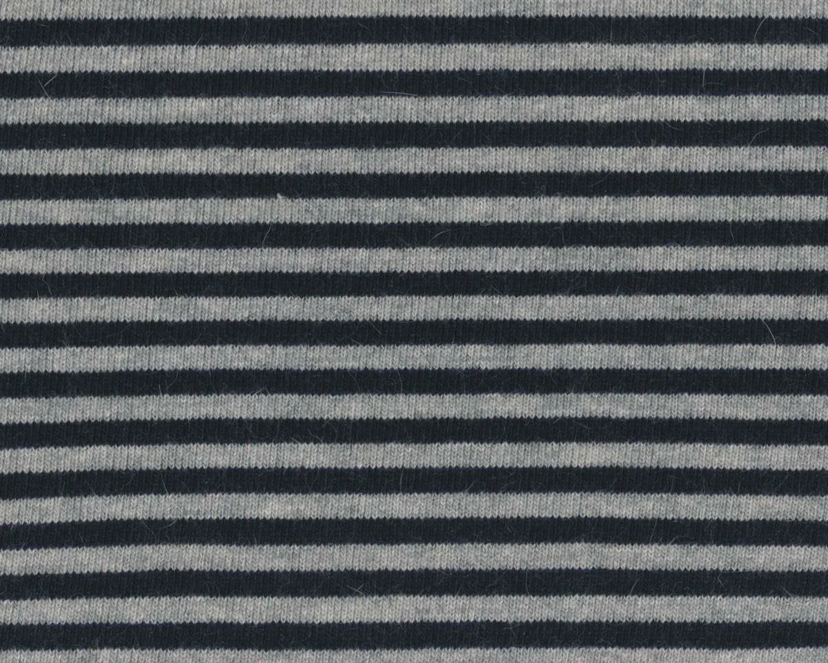 Strickstoff aus Italien CIASCUNA, Streifen, schwarz-grau