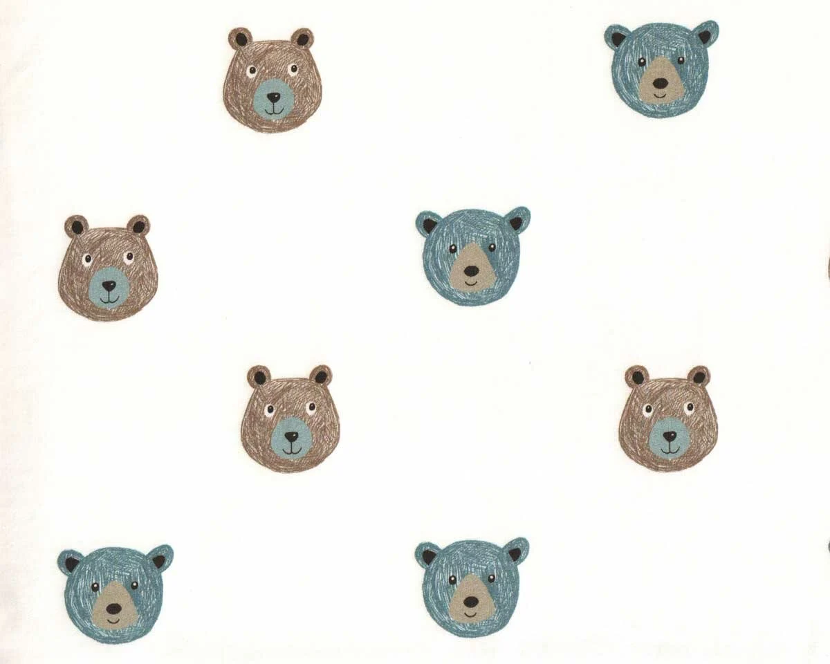 Sweatstoff MINI FOREST BEAR, Bären, wollweiß