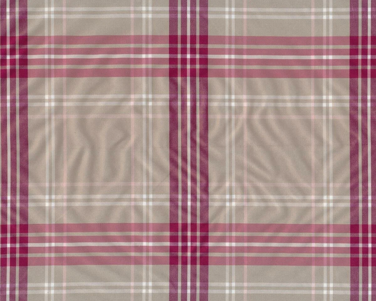 Taftstoff aus Italien EDWIN, großes Glencheck-Karo, beige-fuchsia