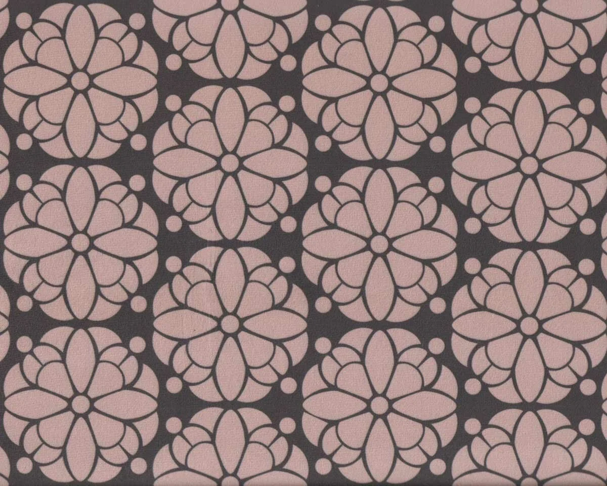 Velour, Samtstoff PRETTY, Retro-Blumen, altrosa, Cherry Picking