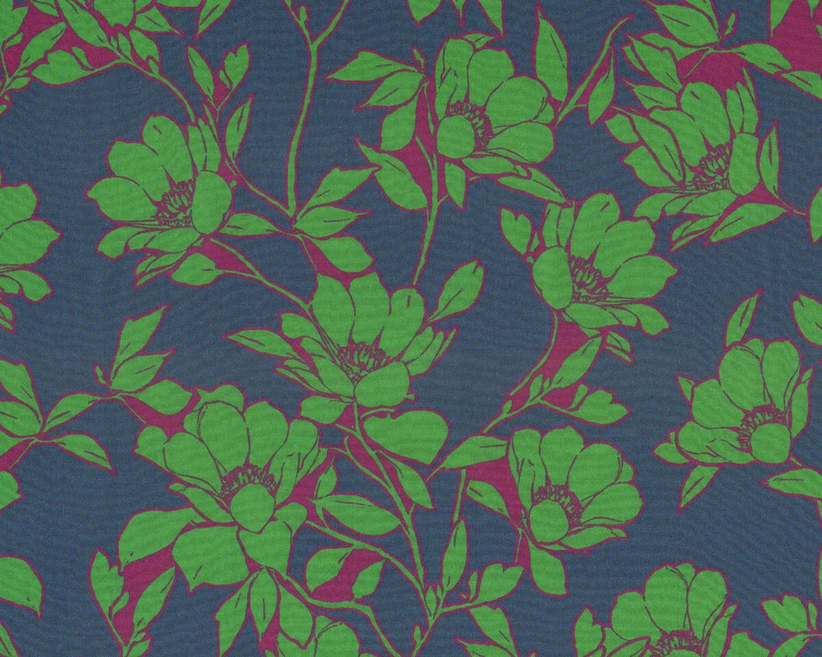 Viskosestoff KAISAH, Blüten, blau, Hilco
