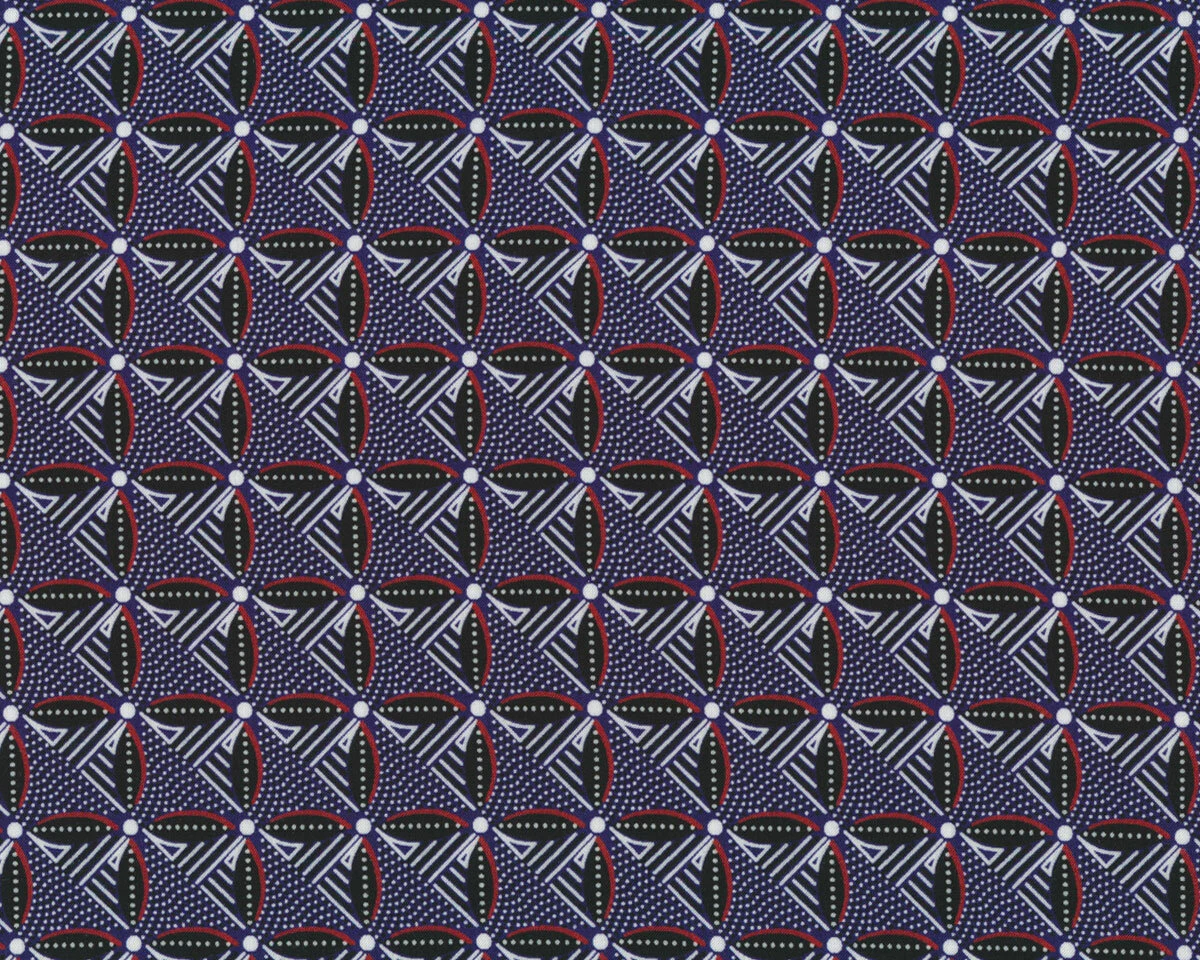 Viskosestoff PETIT POINT, Punkte-Geometrie, dunkelblau