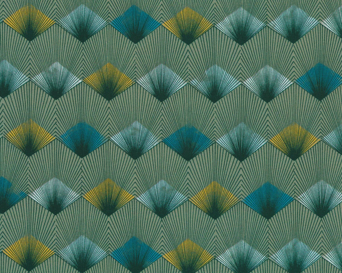Viskosestoff PRIMUS, Hexagone, schilfgrün, Hilco