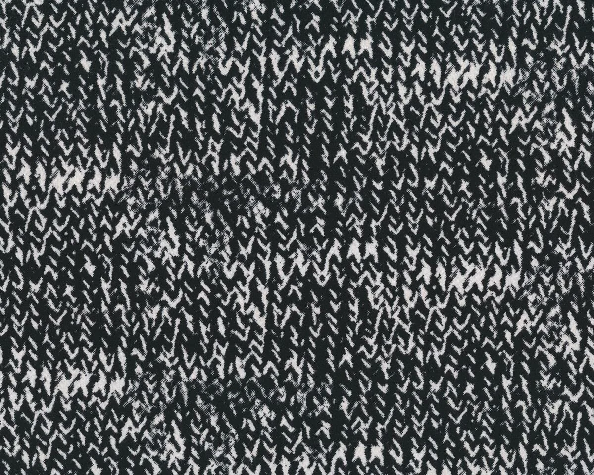 Weicher Baumwoll-Stretch MAILLE, Strickmuster, schwarz-weiß