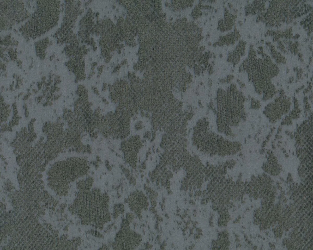 Weicher italienischer Seiden-Chiffon mit Ausbrenner-Muster VELLUTATA, Büten-Design, steingrau