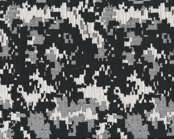 Weicher, leichter Jacquard-Jersey COTTON BUBBLE, schwarz-wollweiß