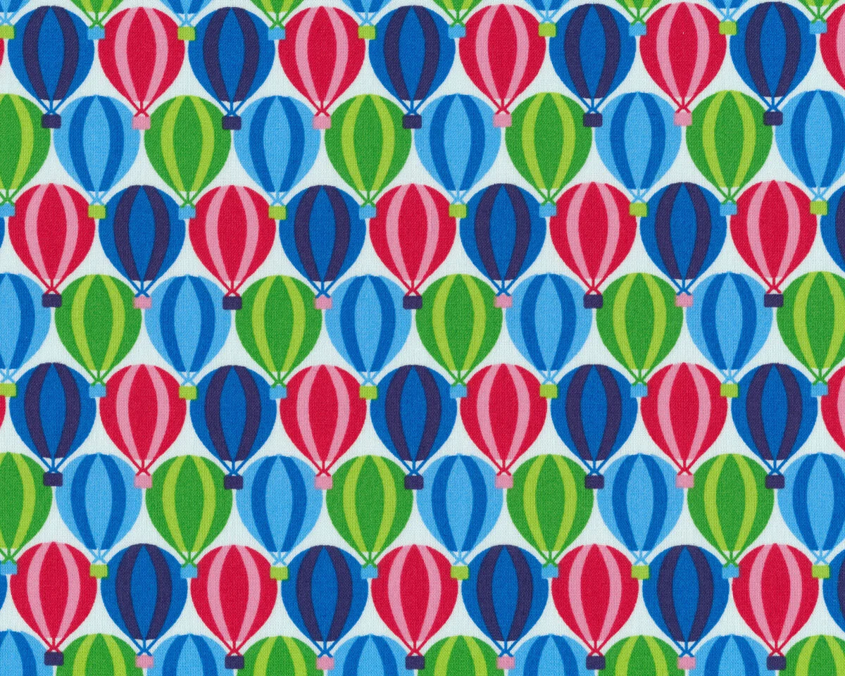 Westfalenstoff JUNGE LINIE, Heißluftballons, aquablau-grün