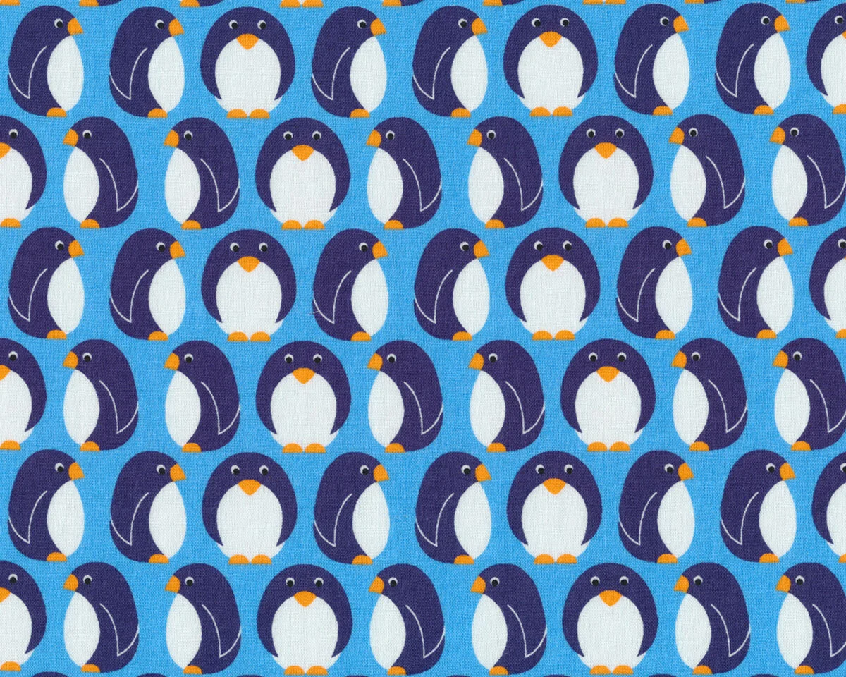 Westfalenstoff JUNGE LINIE, Pinguine, dunkelblau